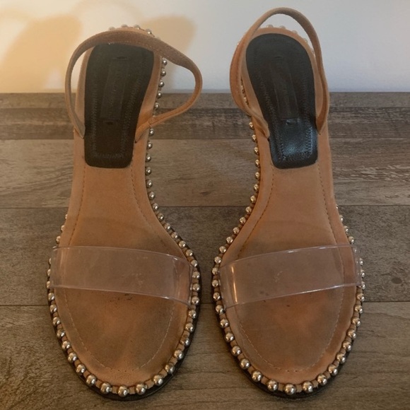 Alexander Wang Nova Studded Sandal | Nude Camel Tan Brown | Size 39 - Picture 4 of 5
